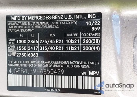 2023 Mercedes-Benz Gle 350 z USA, uszkodzony, nr VIN 4JGFB4JB9PA850429